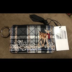 VERA BRADLEY COZY PLAID NEUTRAL HOLIDAY ID CASE
